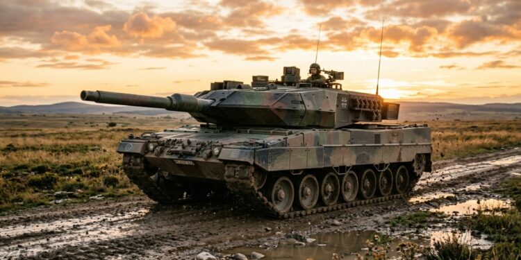 Mobilidade do Leopard 2A8 com motor de 1.500 hp e travessia submersa