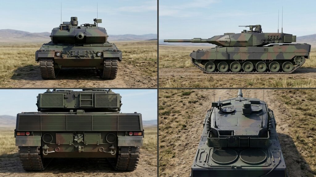 Mobilidade do Leopard 2A8 com motor de 1.500 hp e travessia submersa