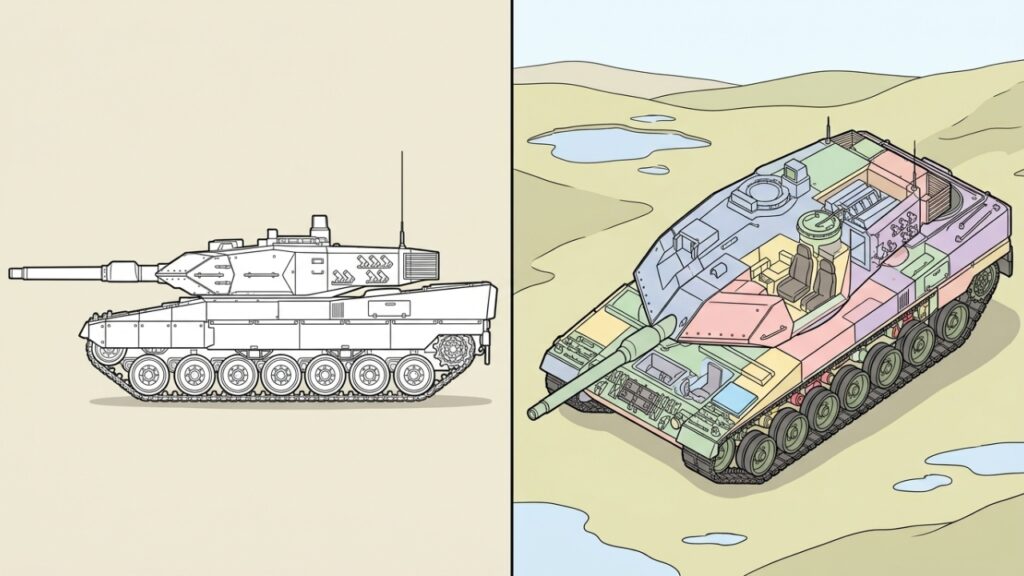 Mobilidade do Leopard 2A8 com motor de 1.500 hp e travessia submersa