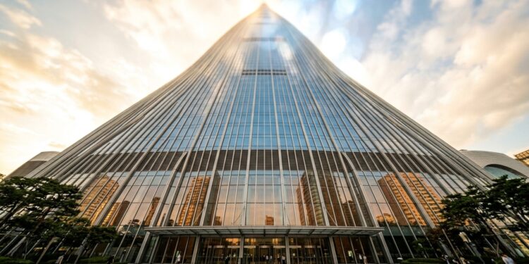 Com 555 metros de altura, a Lotte World Tower afina o horizonte de Seul com 123 andares empilhados sobre uma cidade densa