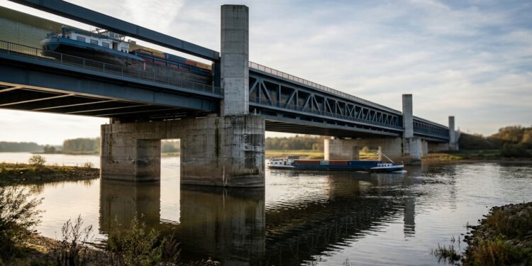 Como a ponte de Magdeburg leva barcos sobre o rio Elba