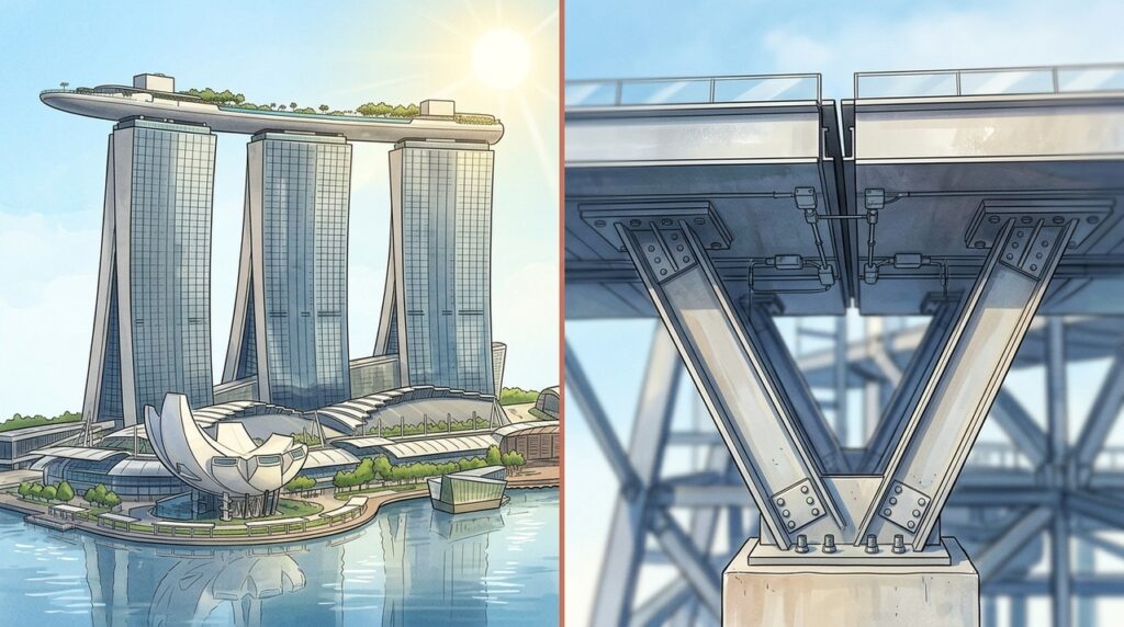 Um parque de 1,2 hectare repousa sobre 3 torres e transforma o teto de um hotel em ponte no céu