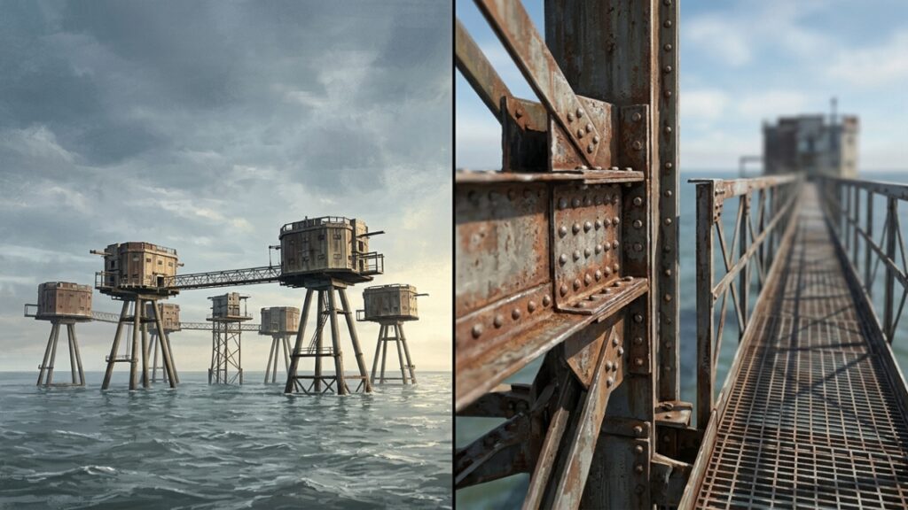 Torres marítimas abandonadas que protegiam Londres