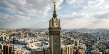 A torre de 601 metros em Meca que transformou um complexo religioso em marco urbano visto a quilômetros