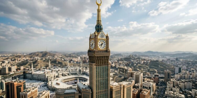 A torre de 601 metros em Meca que transformou um complexo religioso em marco urbano visto a quilômetros