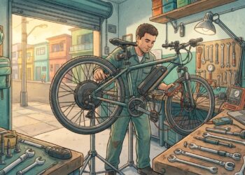 O problema da bicicleta elétrica nem sempre está no motor e o mecânico sabe exatamente onde procurar