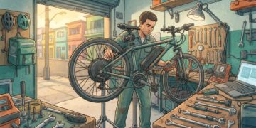 O problema da bicicleta elétrica nem sempre está no motor e o mecânico sabe exatamente onde procurar