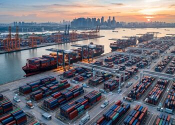 Singapura está construindo um megaporto automatizado para movimentar 65 milhões de contêineres por ano e apagar o antigo mapa portuário da cidade