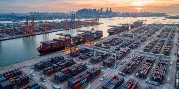 Singapura está construindo um megaporto automatizado para movimentar 65 milhões de contêineres por ano e apagar o antigo mapa portuário da cidade