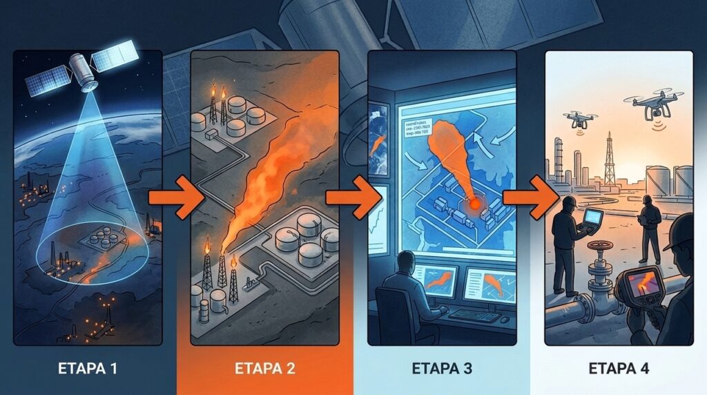 Satélites conseguem enxergar nuvens invisíveis de metano e apontar vazamentos em poços, gasodutos e refinarias