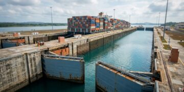 Com eclusas de 427 metros, o Canal do Panamá criou elevadores de água gigantes para receber navios de mais de 14 mil contêineres