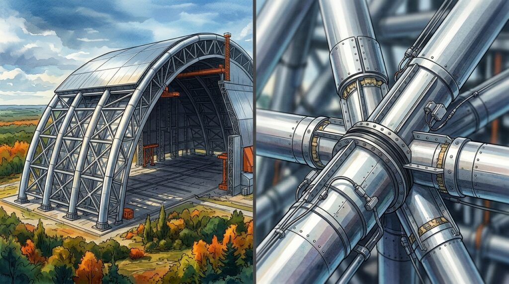 Com 257 metros de vão e 36 mil toneladas, um arco de aço deslizou sobre Chernobyl para isolar o reator destruído por 100 anos