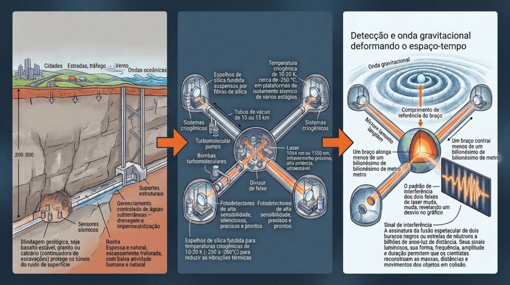 Einstein Telescope pode usar túneis de 10 ou 15 quilômetros para medir sinais quase imperceptíveis do Universo