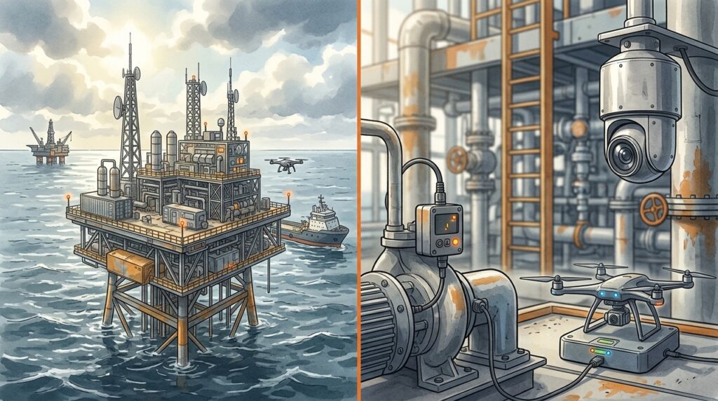 Plataformas offshore começam a operar com menos pessoas enquanto sensores e IA vigiam o oceano