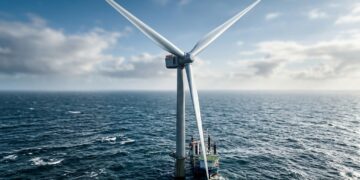 Com pás de mais de 100 metros e rotor maior que 2 campos de futebol, turbina eólica offshore transforma vento em energia no meio do mar