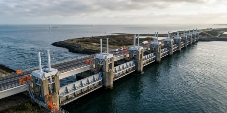 Delta Works controla o mar sem fechar permanentemente os estuários