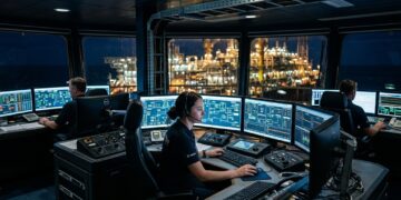 Sala de controle de FPSO funciona como cérebro digital de uma cidade flutuante no mar