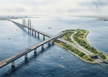 Entre ponte, túnel e ilha artificial, a ligação Øresund permite sair da Dinamarca e chegar à Suécia cruzando uma estrutura de quase 16 km