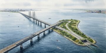 Entre ponte, túnel e ilha artificial, a ligação Øresund permite sair da Dinamarca e chegar à Suécia cruzando uma estrutura de quase 16 km