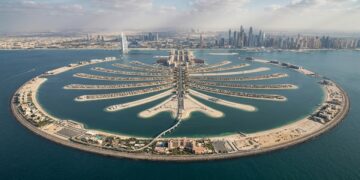 Com mais de 100 milhões de m³ de areia, Dubai criou uma palmeira gigante sobre o Golfo Pérsico