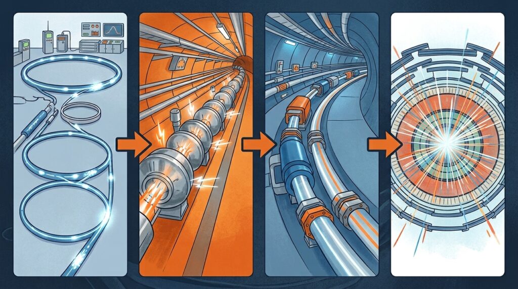 O anel subterrâneo de 27 quilômetros que acelera partículas quase à velocidade da luz sob França e Suíça
