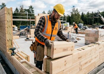 Desenvolvido na Bélgica com blocos de madeira leve e apenas 8 componentes básicos, o kit de autoconstrução modular acelera obras residenciais