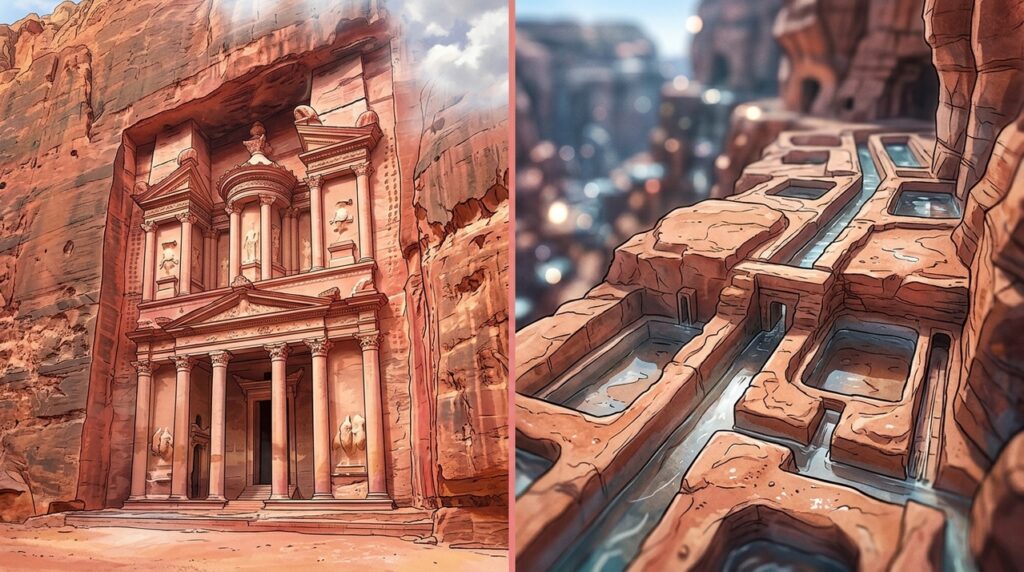 Escavada há quase 2 mil anos, a cidade de Petra transformou paredões de arenito em templos, túmulos e corredores monumentais