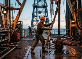 Plataformista trabalha no centro da perfuração de petróleo e enfrenta peso, altura, ruído e longos períodos embarcado