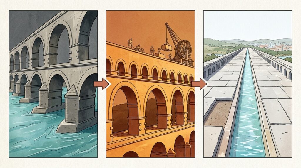 Há quase 2 mil anos, o Pont du Gard sustentou um canal a quase 49 metros do rio