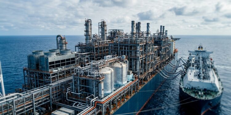 A 488 metros de comprimento, navio-fábrica da Shell congela gás natural no meio do oceano e transforma o mar em uma planta industrial flutuante