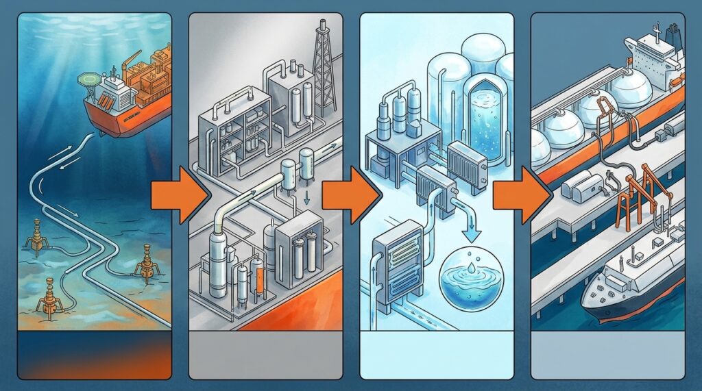 A 488 metros de comprimento, navio-fábrica da Shell congela gás natural no meio do oceano e transforma o mar em uma planta industrial flutuante