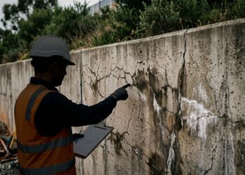 O muro de arrimo pode parecer firme por anos, mas água acumulada atrás dele é capaz de empurrar toda a estrutura