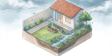 O jardim que engole a chuva antes que a água invada a garagem