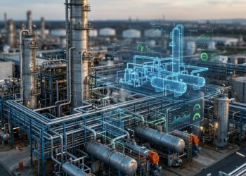Uma cópia digital da refinaria testa falhas e mudanças de produção antes que operadores mexam na fábrica verdadeira