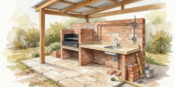 Quanto custa construir uma área gourmet simples, churrasqueira, pia, bancada e cobertura fazem o quintal virar obra de verdade