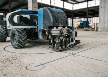 Com tecnologia de impressão robótica, o sistema da HP multiplica por dez a produtividade das equipes ao demarcar as linhas da planta diretamente no piso