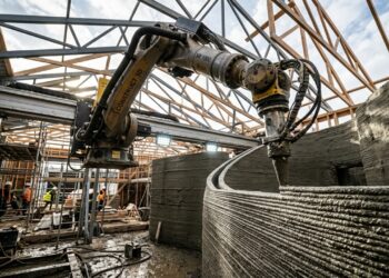 Explicar como uma casa de concreto pode ser construída por impressão 3D