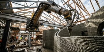 Explicar como uma casa de concreto pode ser construída por impressão 3D