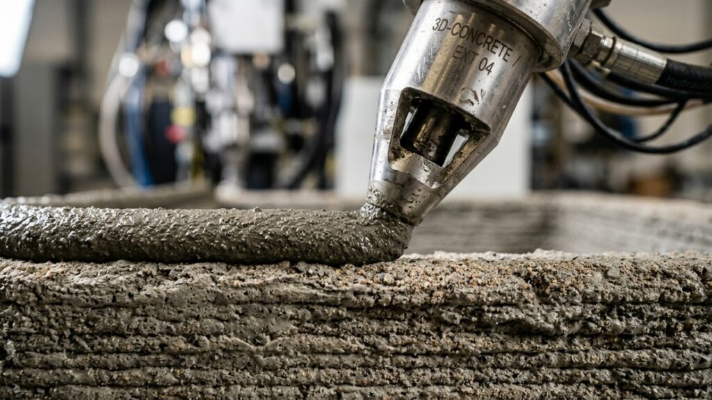 Explicar como uma casa de concreto pode ser construída por impressão 3D