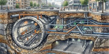 Os pequenos robôs subterrâneos que querem construir túneis ao contrário, antes de abrir o vazio por onde carros e trens vão passar