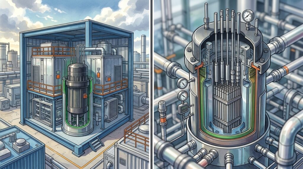 Reatores nucleares fabricados em módulos tentam trocar megaprojetos únicos por unidades menores que podem ser montadas em série