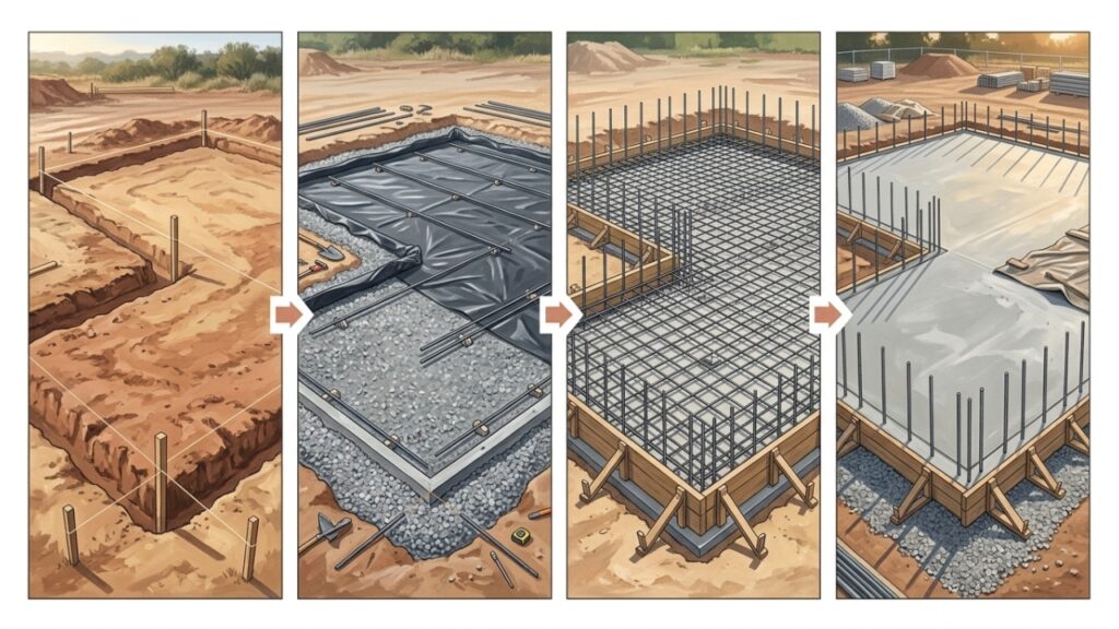 Custo da fundação radier para uma casa térrea de 70 m²