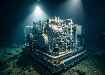 Compressores no fundo do Mar da Noruega devolvem pressão ao gás antes que ele chegue à plataforma