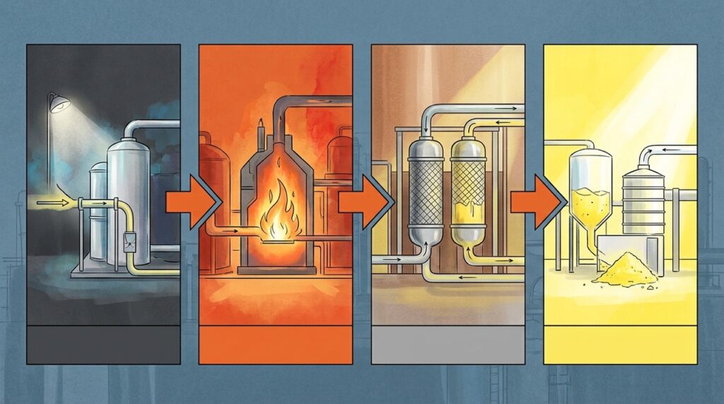 Recuperação de enxofre mostra como refinarias convertem H2S perigoso em matéria-prima industrial