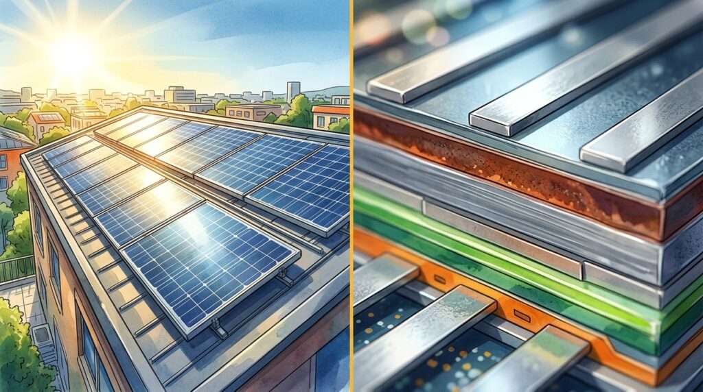 Duas camadas solares empilhadas tentam capturar mais luz e gerar mais energia no mesmo telhado