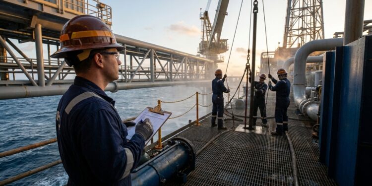 Segurança do trabalho offshore acompanha serviços críticos e ajuda a controlar riscos durante a rotina embarcada