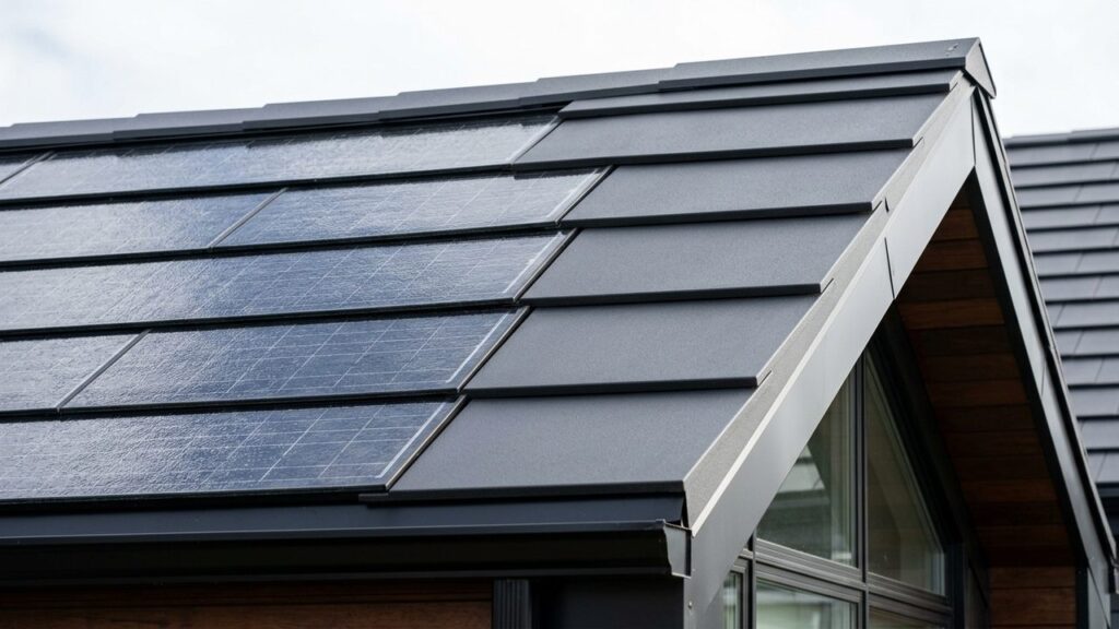 Com telhas de vidro temperado fotovoltaico de alta resistência e garantia de 25 anos, o sistema gera energia limpa sem alterar o visual da casa