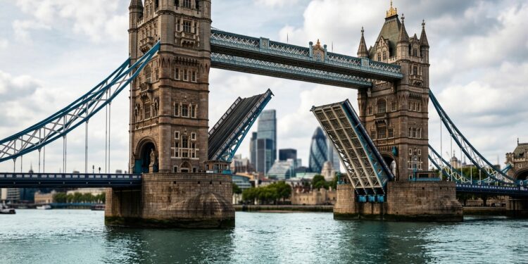 Tower Bridge abre o Tâmisa no meio de Londres sem perder sua presença de monumento vitoriano