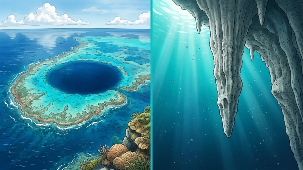 Buraco Azul de Belize e a caverna que virou oceano