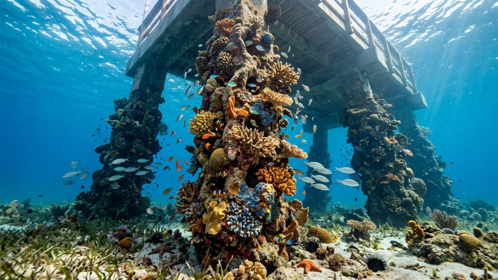 Desenvolvida para elevar significativamente a durabilidade e a resistência de estruturas costeiras, a tecnologia da ECOncrete atrai vida marinha para portos